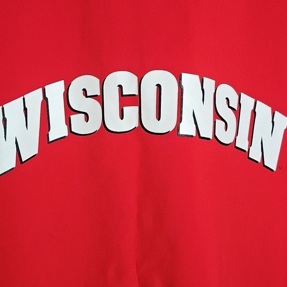 WISCONSIN Red Full-Zip Jacket with Logo Neopreme with contrasting white zippers - Picture 3 of 11